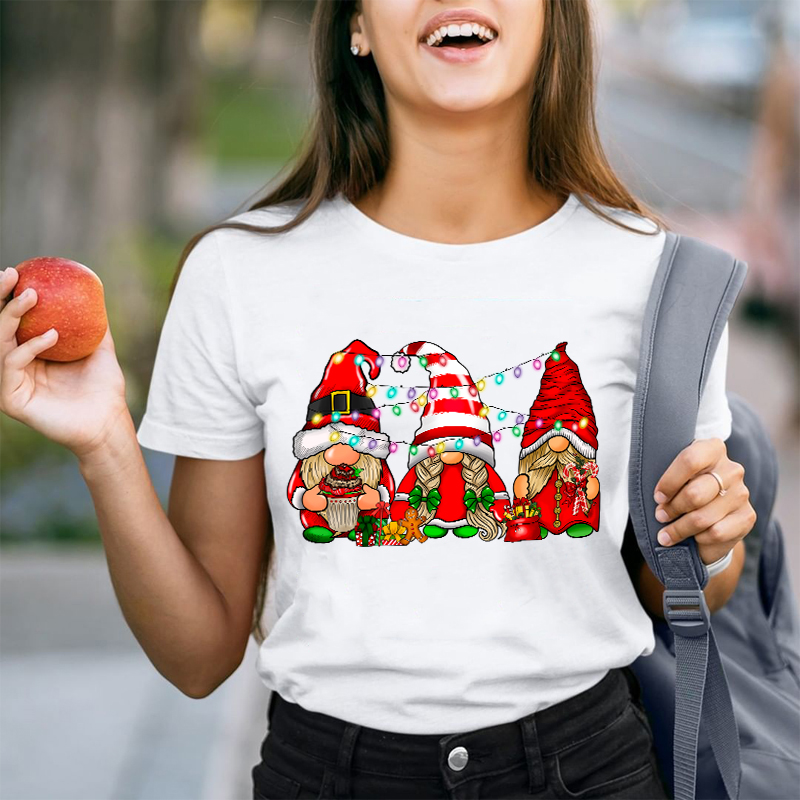 Gnomes Christmas Lights Teacher T-Shirt