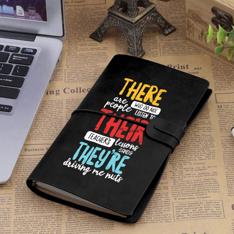 There Their They're Faux Leather Notebook