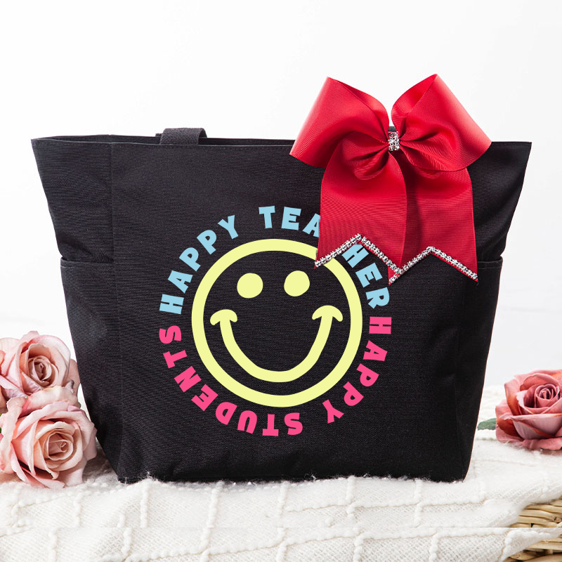 Happy Teacher Happy Students Teacher Large Tote Bag