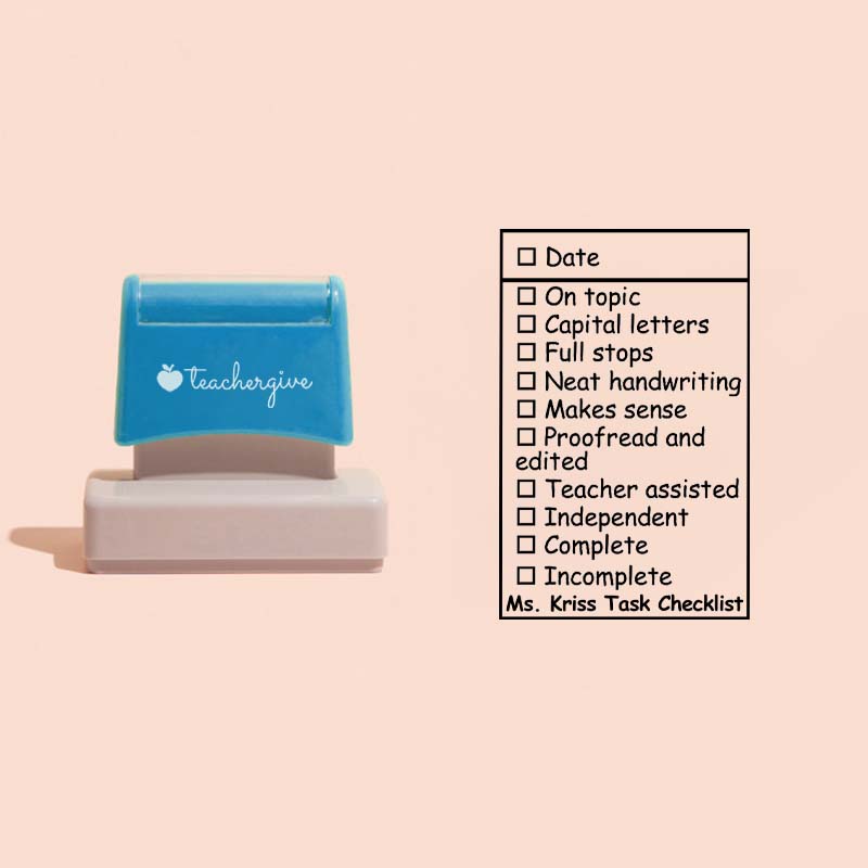 Personalized Class Writing Checklist Large Rectangle Stamp