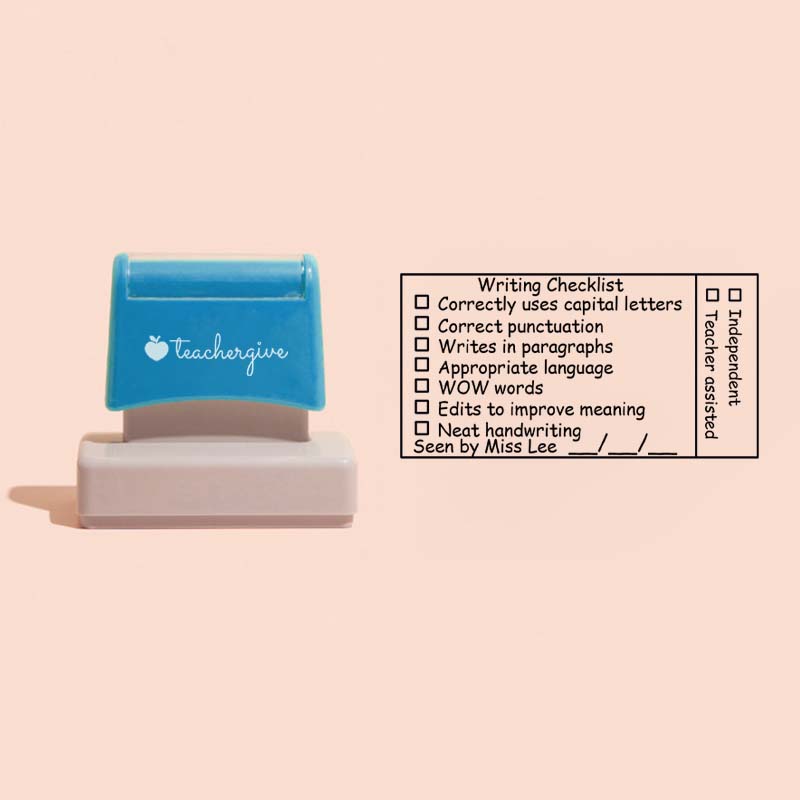 Personalized Senior School Writing Checklist Homework Large Rectangle Stamp