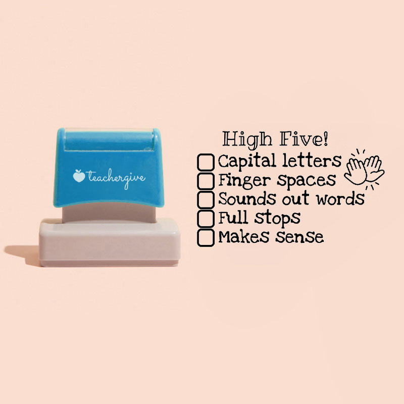 High Five Writing Large Rectangle Stamp