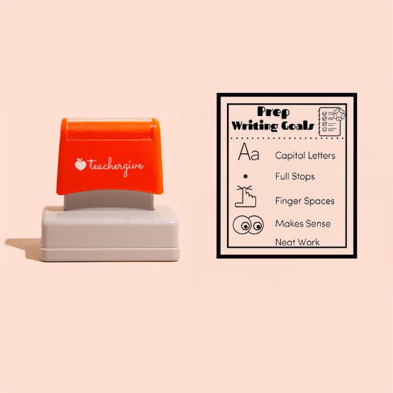 Prep Writing Goals Large Rectangle Stamp