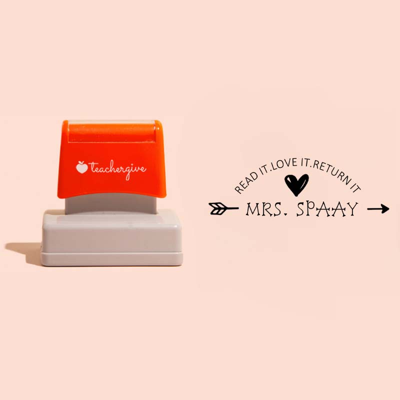 Personalized Read it Love it Teacher Rectangle Stamp