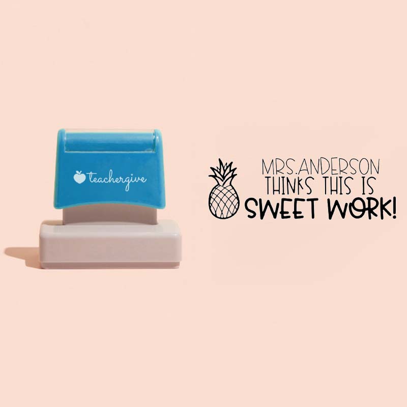 Personalized Pineapple Sweet Work Rectangle Stamp