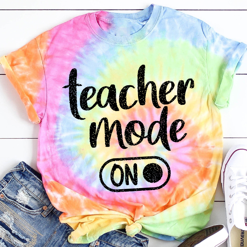 Shiny Teacher Mode On Teacher Tie-dye T-Shirt