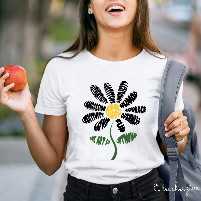 Life Is Good Letter Flower T-Shirt