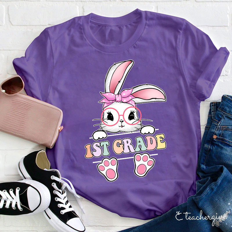 Personalized Cute Bunny Teacher T-Shirt