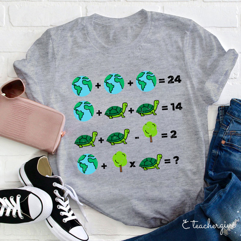 Earth Addition And Subtraction Teacher T-Shirt