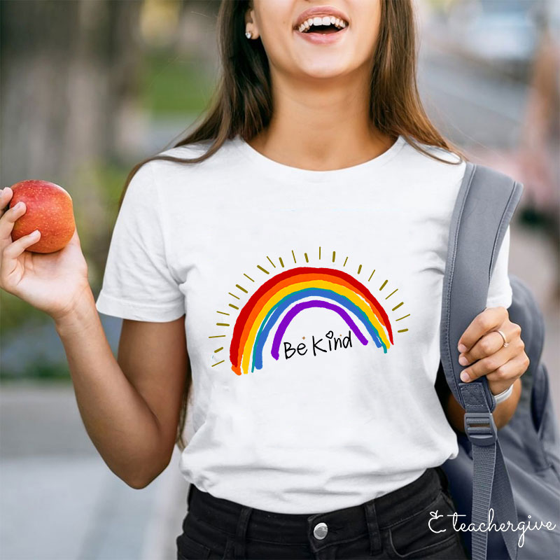 Be Kind Rainbow Stripe T-Shirt