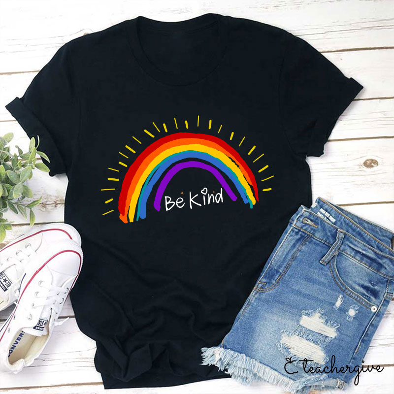 Be Kind Rainbow Stripe  T-Shirt