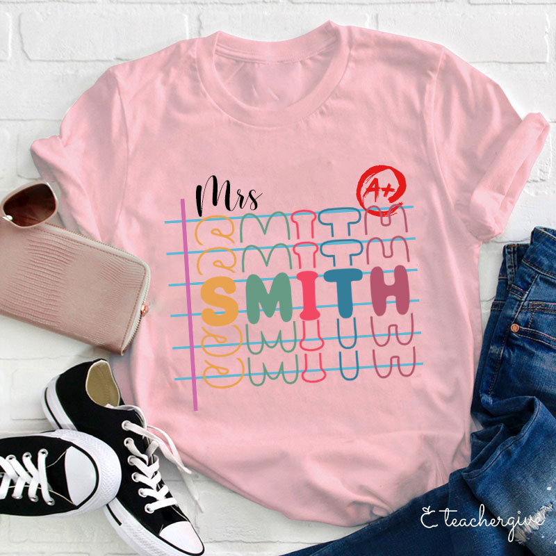 Teachergive Personalized Teacher Name Colorful T Shirt sale