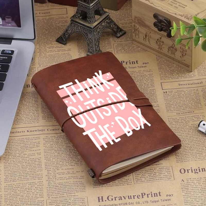 Think Outside The Box Faux Leather Notebook