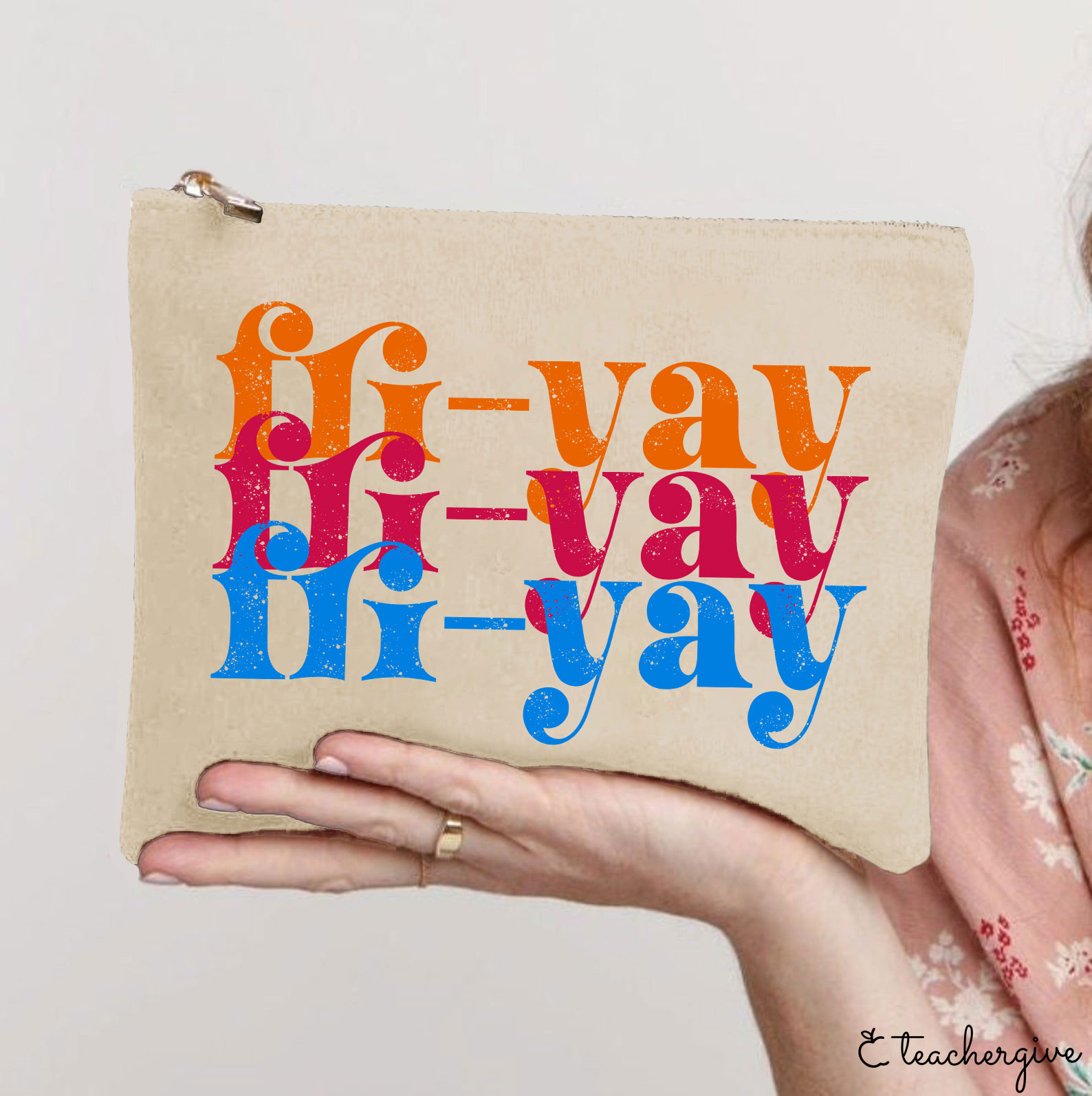FRI-YAY Artistical Letter Teacher Makeup Bag
