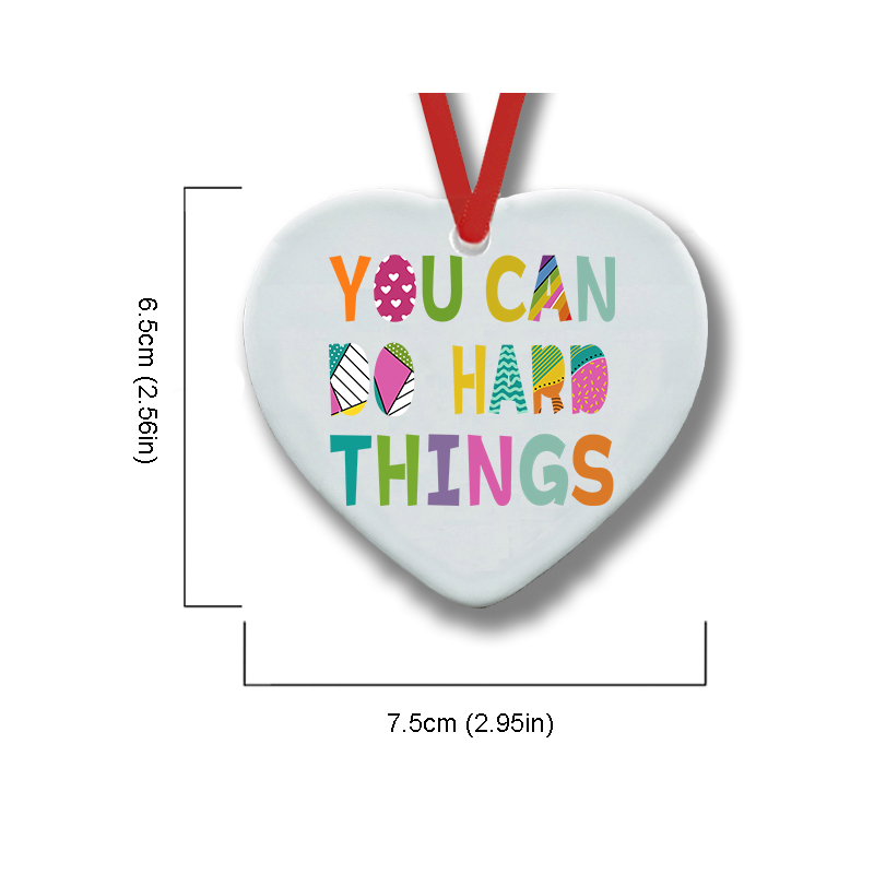 You Can Do Hard Things Kinds Of Patterns Teacher Ceramic Christmas Ornament