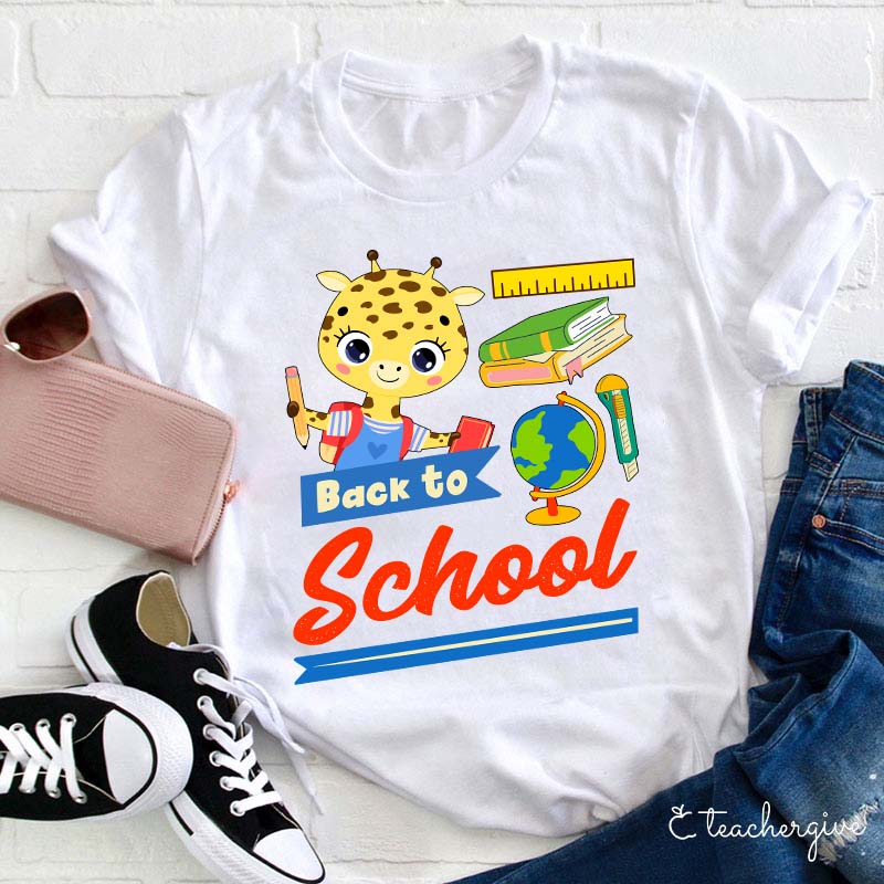 Giraffe Goes Back To School T-Shirt