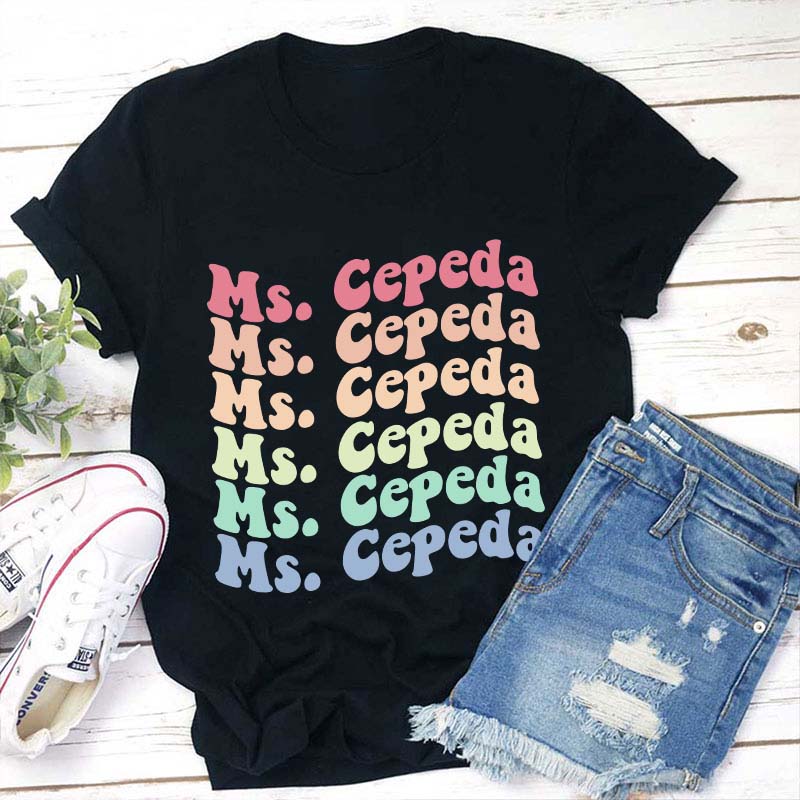 Personalized Name Colorful Letter T-Shirt