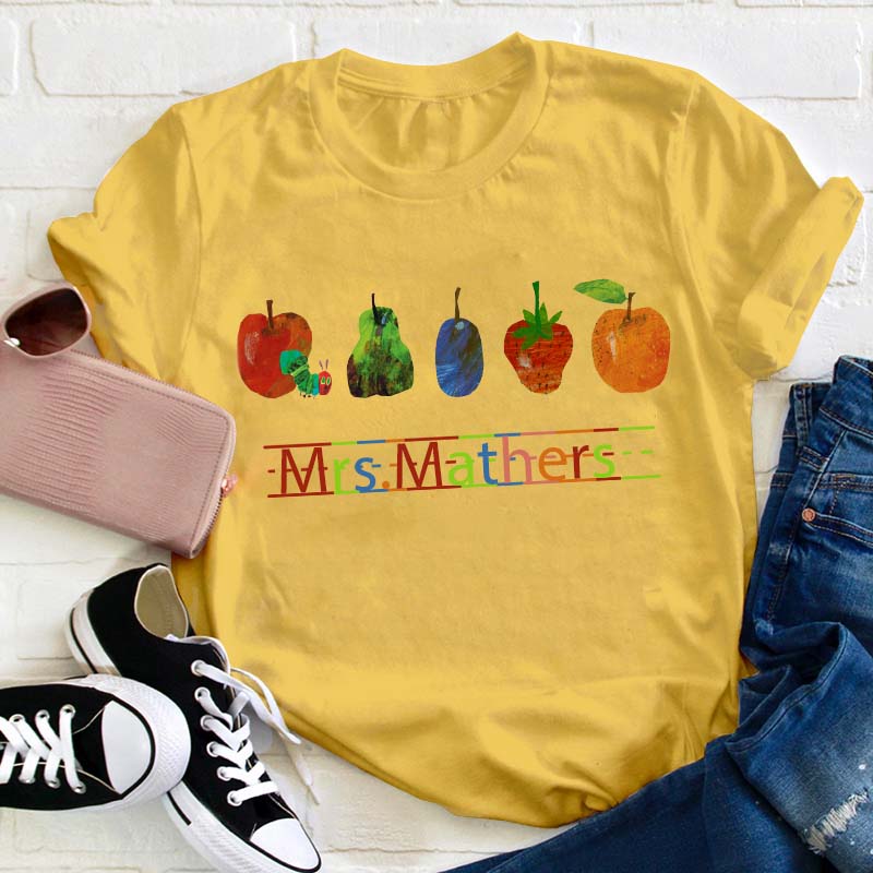 Personalized Name The Very Hungry Caterpillar Teacher T-Shirt