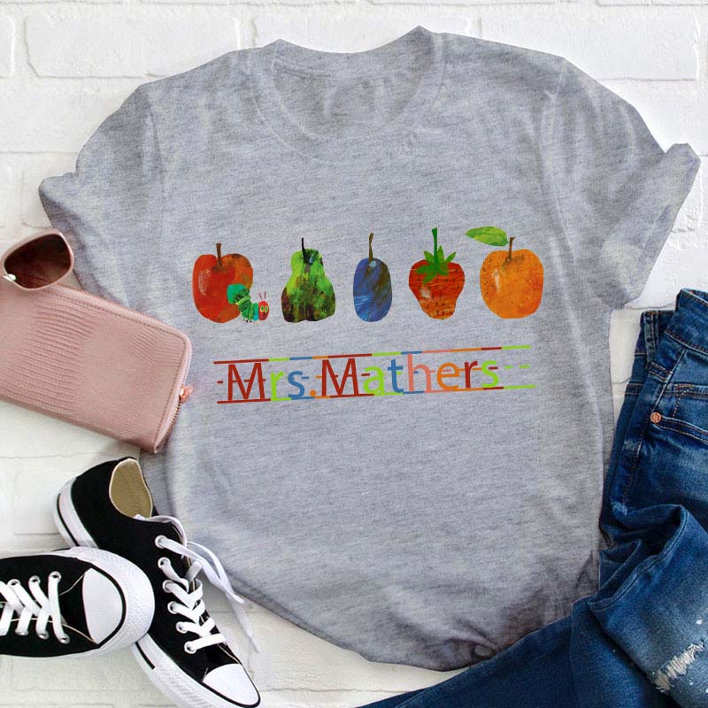 Personalized Name The Very Hungry Caterpillar Teacher T-Shirt