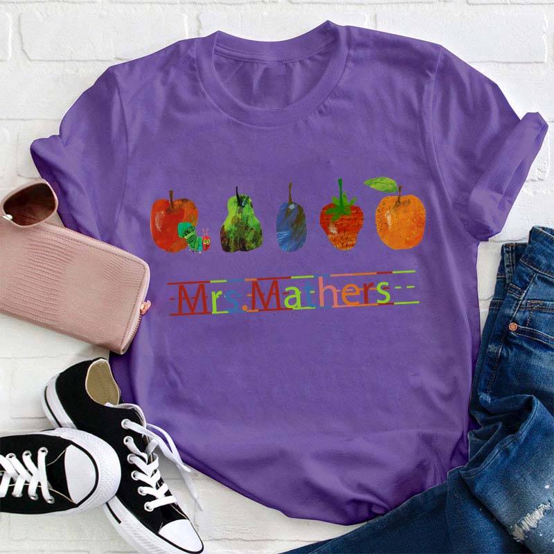 Personalized Name The Very Hungry Caterpillar Teacher T-Shirt
