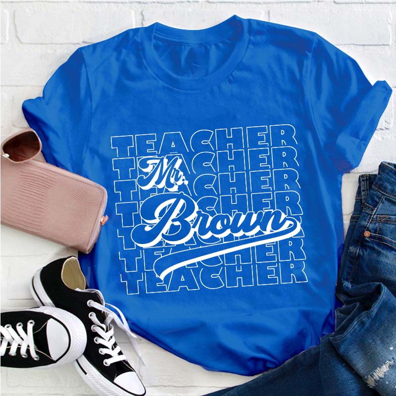 Personalized Name And Position Simple Teacher T-Shirt