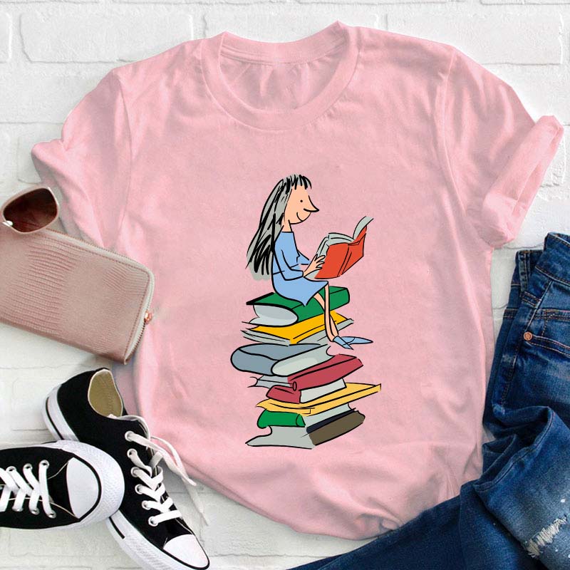 Bookworm Girl Gift Matilda Roald Dahl T-Shirt