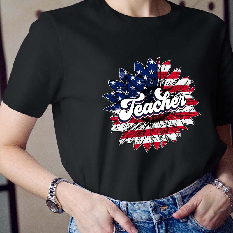Teacher Big Sunflower T-Shirt