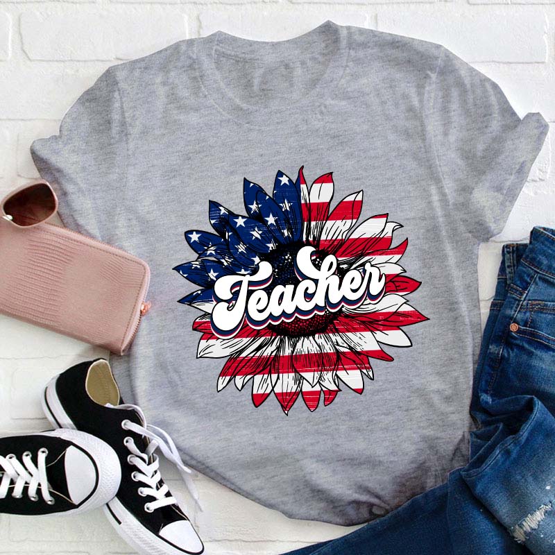 Teacher Big Sunflower T-Shirt