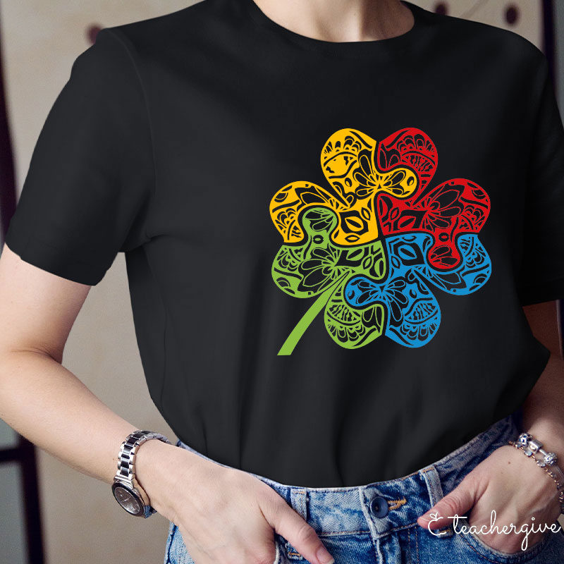 Puzzle Clover Teacher T-Shirt