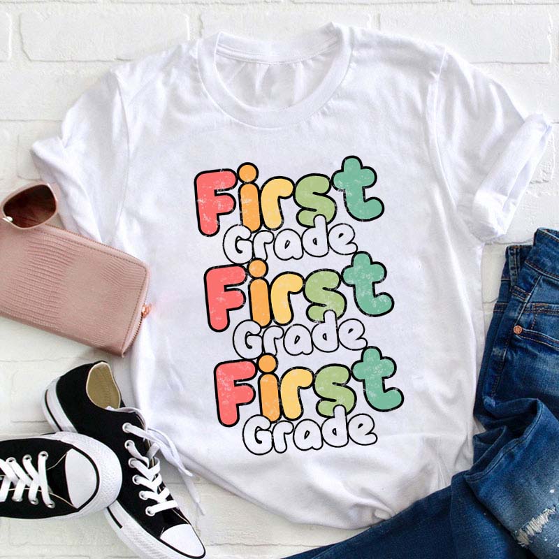 Personalized Grade Color Teacher T-Shirt