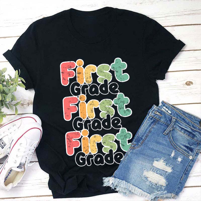 Personalized Grade Color Teacher T-Shirt