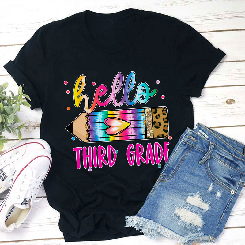 Personalized Grade Hello Teacher T-Shirt