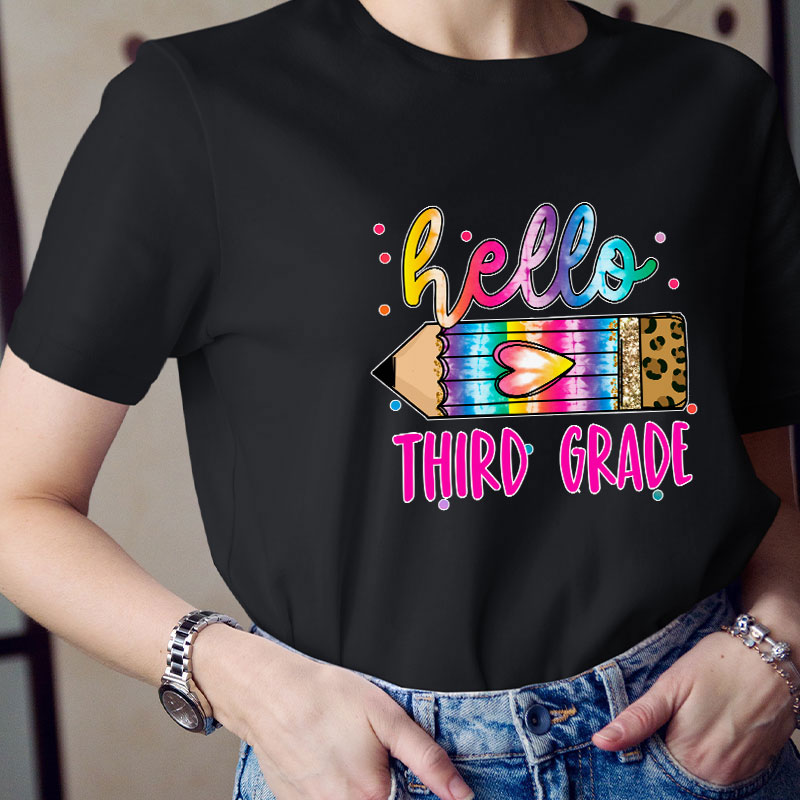 Personalized Grade Hello Teacher T-Shirt