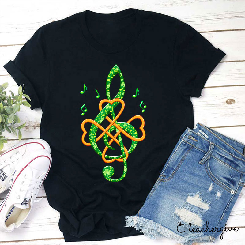 Lucky Musician Note Teacher T-Shirt
