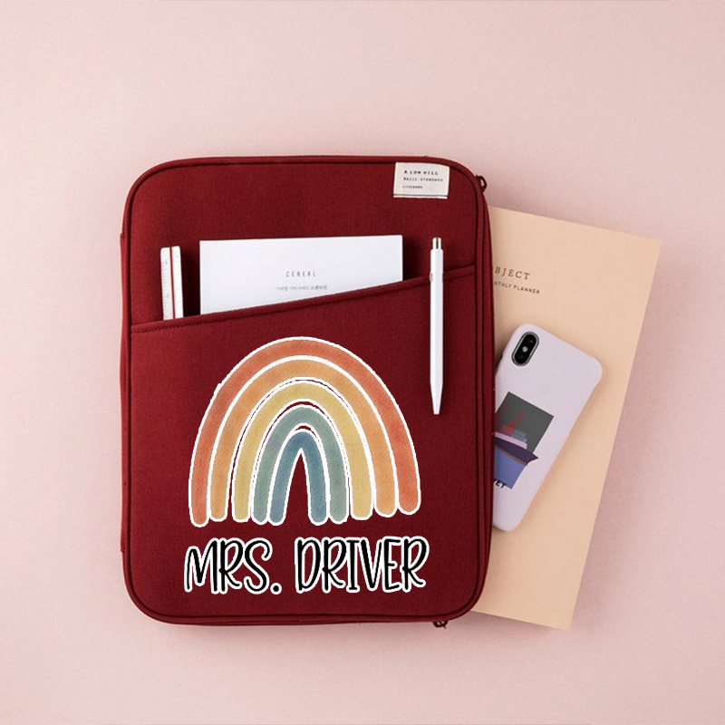 Personalized Colorful Rainbow Teacher 13" MacBook Case
