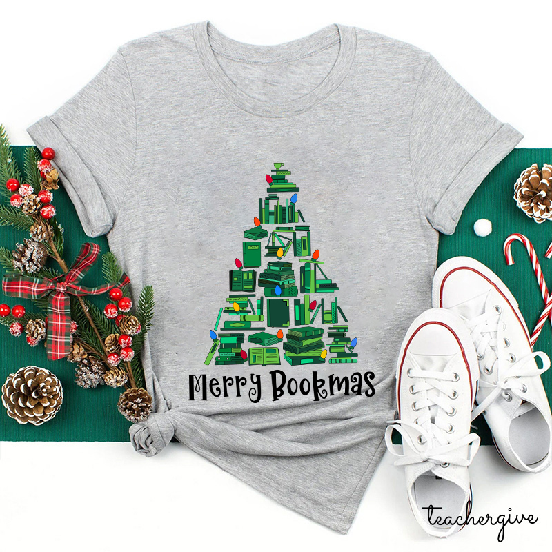 Turn The Light On Merry Bookmas Teacher T-Shirt
