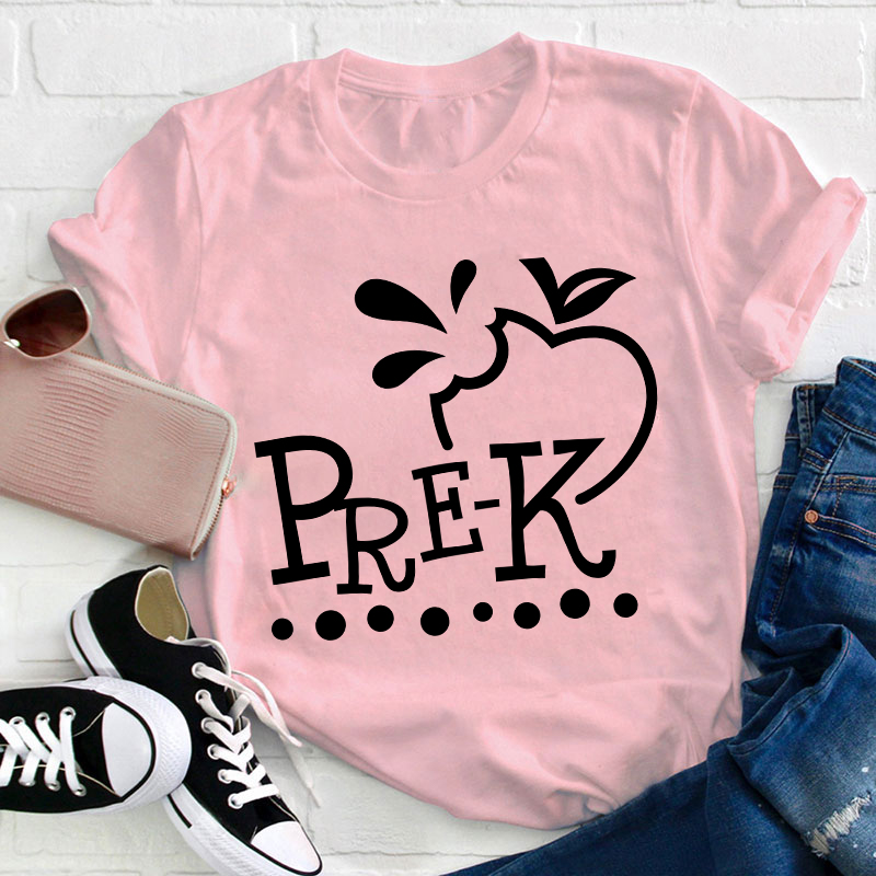 Personalized Grade Apple Teacher T-Shirt