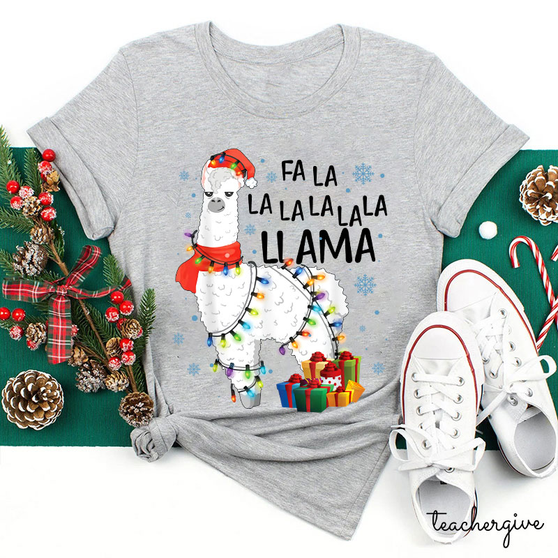 Fa La La La La La La Llama Teacher T-Shirt