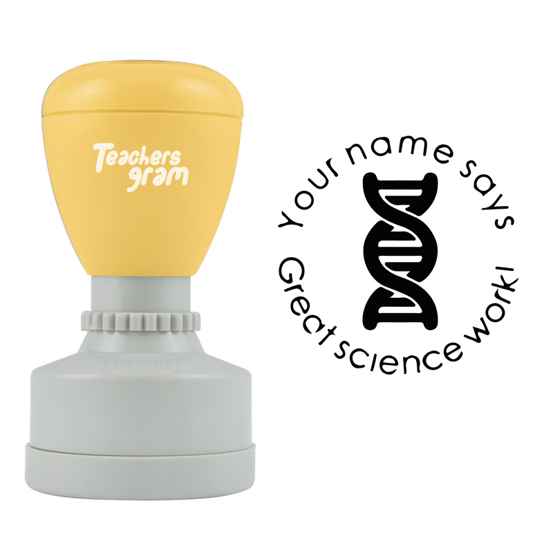 Personalized Teacher Says Great Science Work Stamp