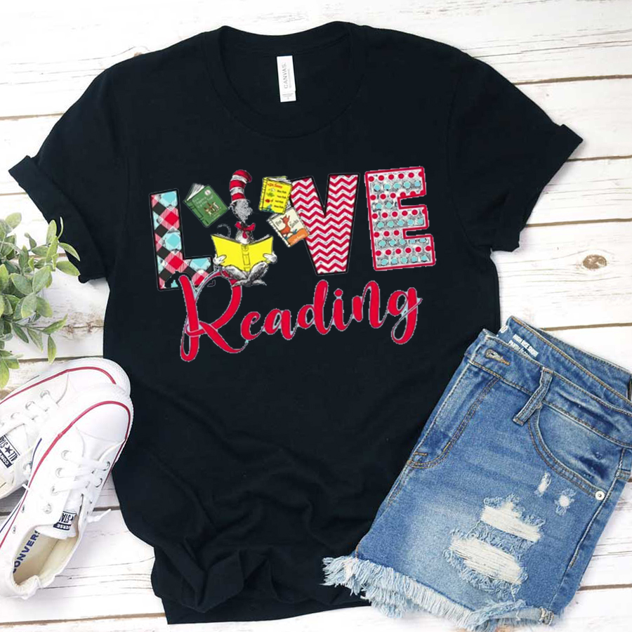 Love Reading Cat Reading Books T-Shirt