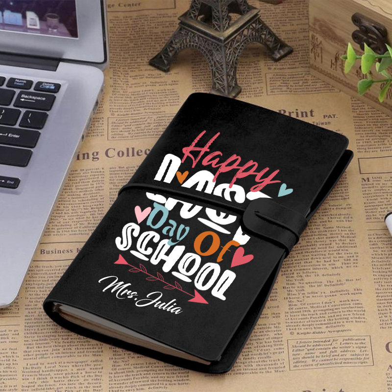 Personalized  Happy Last Day Of School  Faux Leather Notebook