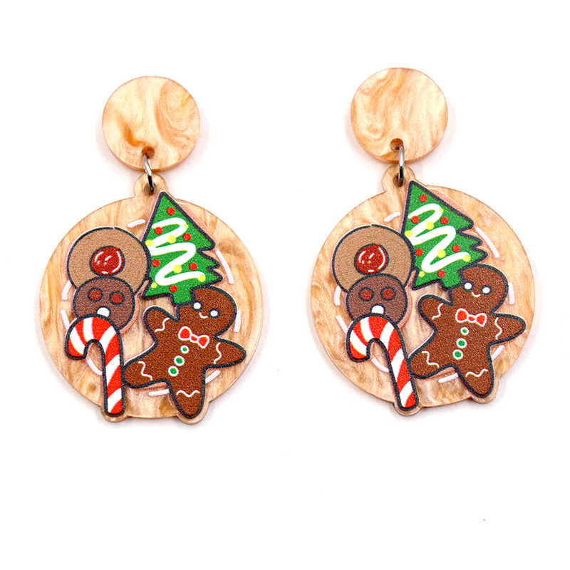 Christmas Cookies And Candy Cane Acrylic Earrings