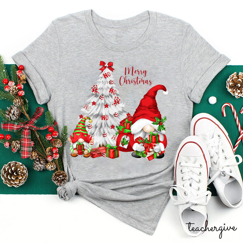 Ho Ho Ho Red Merry Christmas Teacher T-Shirt