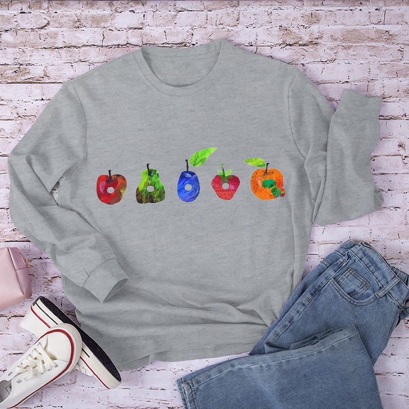 Fruits And Caterpillar Long Sleeve T-Shirt