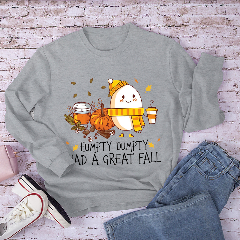 Humpty Dumpty Had A Great Fall Halloween Teacher Long Sleeve T-Shirt