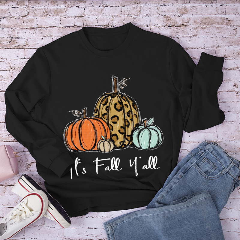 It's Fall Y'all Pumpkin Teacher Long Sleeve T-Shirt