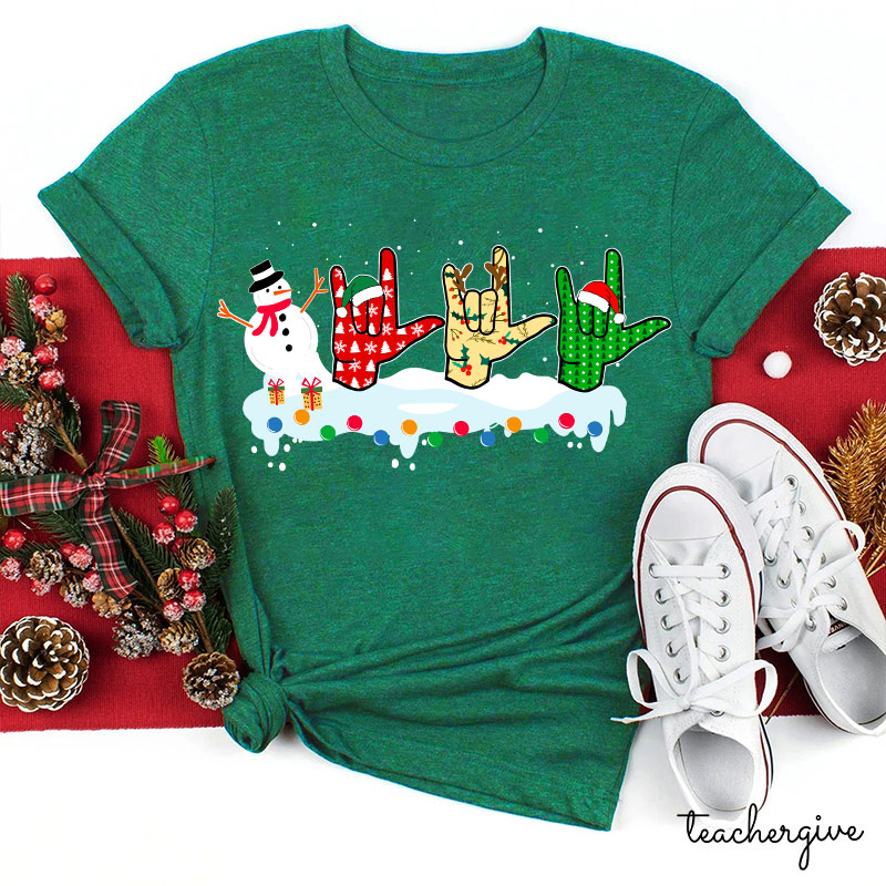 Rock And Roll With Christmas Teacher T-Shirt