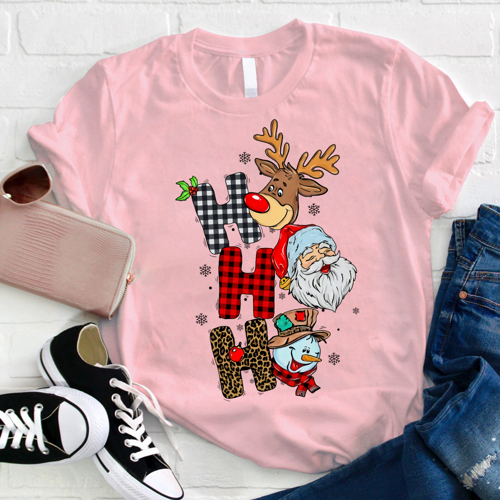 HO HO HO The Happy Snowman  Teacher T-Shirt