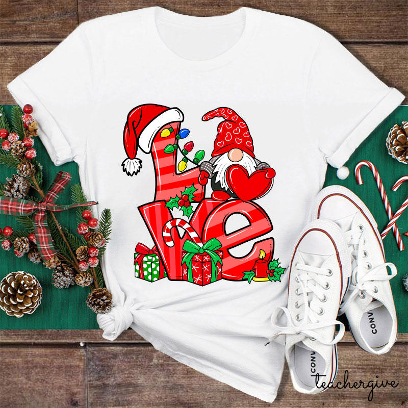 Gnomes' Loving Heart Teacher T-Shirt