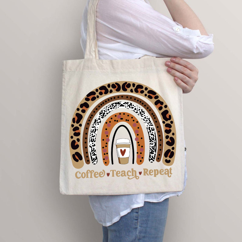 Coffee Teach Repeat Coffee Lover Tote Bag